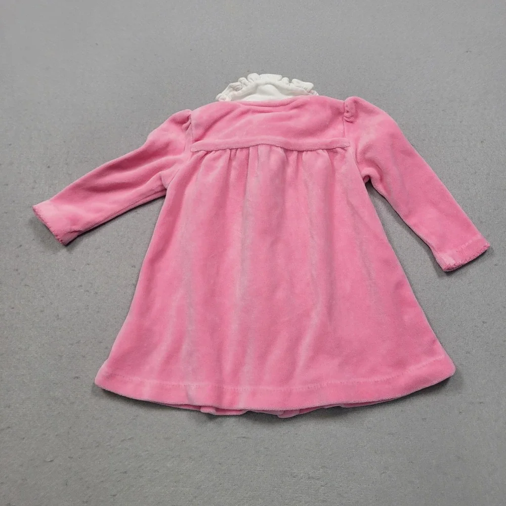 Ralph Lauren Pink Velour Peter Pan Collar Baby Dress 3M